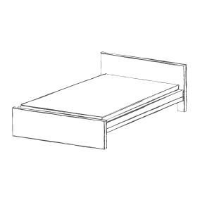 Grafik Bett nach Maß mit Kopfteil