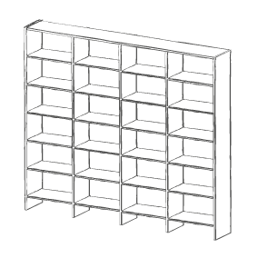 regal nach maß klassik Skizze